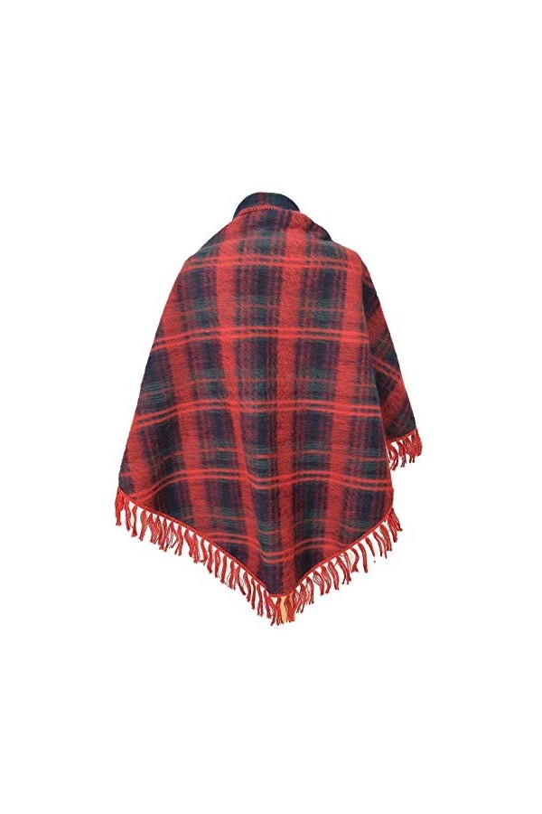 Val dArizes Laine des Pyrénées - Grand châle laine des Pyrénées écossais rouge