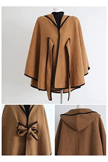 Châle Poncho Cape Cardigan pour Femme, Châle Wraps, Lacé Bowknot Épaissir Ouvert Avant Poncho Couverture Écharpes Cape Cardig