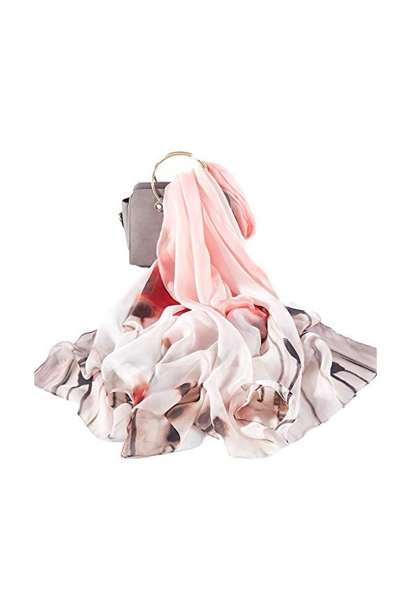 TYXL Foulard de Soie Femme, Écharpe Femmes Châle en Soie Écharpe en Soie de Ver à Soie Été Sauvage Section Mince Écharpe Sola