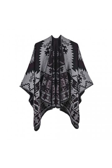 Femmes Écharpes Chaudes Wraps Split Châle Cape Automne et Hiver Épais Chaleur Cape Couverture pour lhiver Automne Couleur :