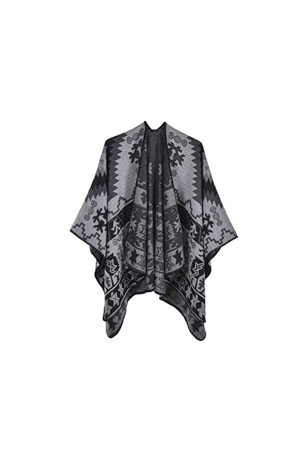 Femmes Écharpes Chaudes Wraps Split Châle Cape Automne et Hiver Épais Chaleur Cape Couverture pour lhiver Automne Couleur :