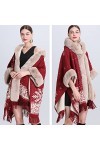 Cape tricotée pour femme, châle, pull, poncho, fausse fourrure, châle, pull décontracté, tricot, vêtements dextérieur pour l