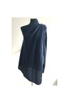 Poncho de voyage en cachemire pour femme - Châle de mariée boutonné en dentelle tricotée pashmina - Couverture portable - Lég