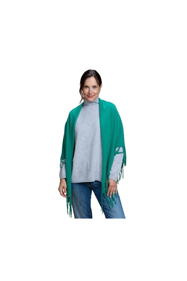 Cashmere Island | Châle à franges – Couvre-épaules élégant pour femme avec finition sans couture, sans couture – Fabriqué en 
