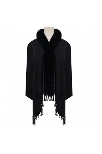 Col dhiver Écharpe Châle Double Usage Femme Châle Robe Épaissi Châle Veste Top Couleur : D, Taille : Talla ?nica Argento 