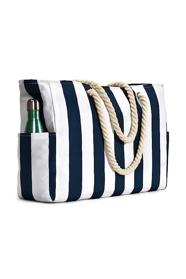 oscaurt Sac de plage pour femme, sac de piscine, sac de plage imperméable et résistant au sable, sac de plage avec fermeture 