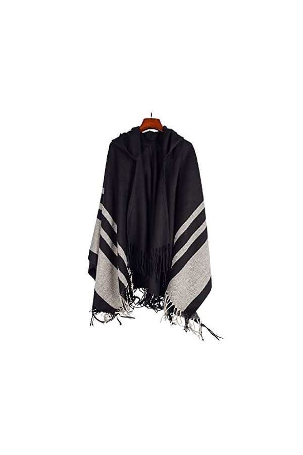 Cardigan de cape de poncho de châle pour femmes, enveloppements de châle, enveloppements de châle de chapeau, boucle en corne