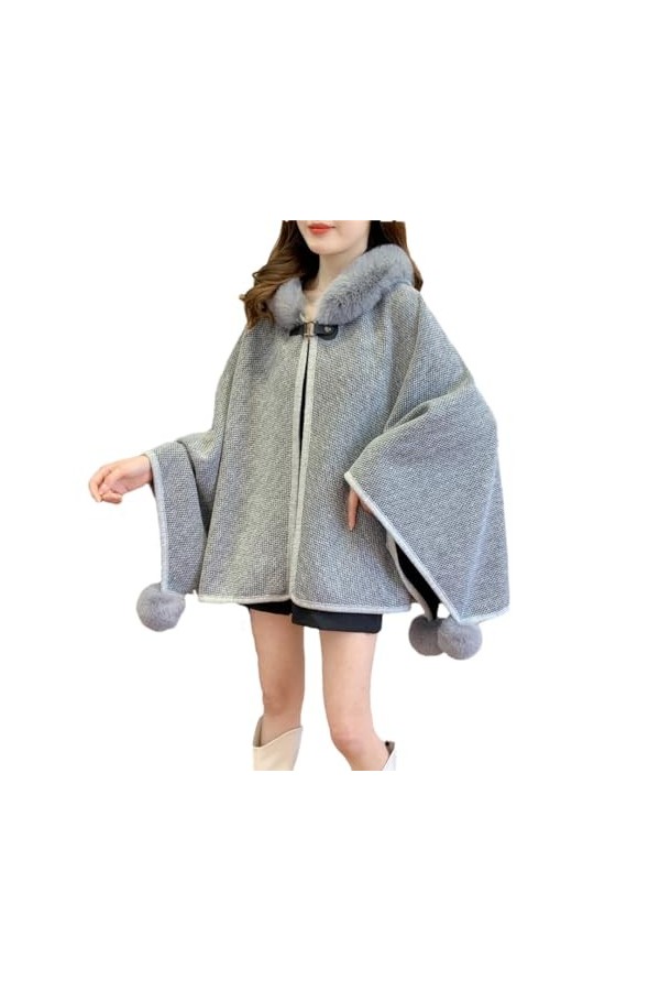 Cape Châle Rembourrée Épaisse Pour Femme, Fausse Veste Ample À Boutons En Corne, Streetwear, Hiver