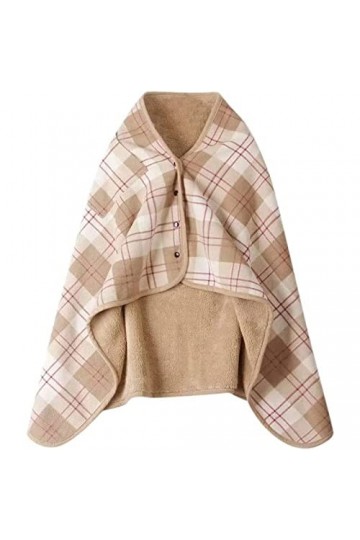 ROLTIN Couverture pour fauteuil roulant, châle à carreaux, écharpe multifonction, épaule chaude, maison, bureau, chambre à co