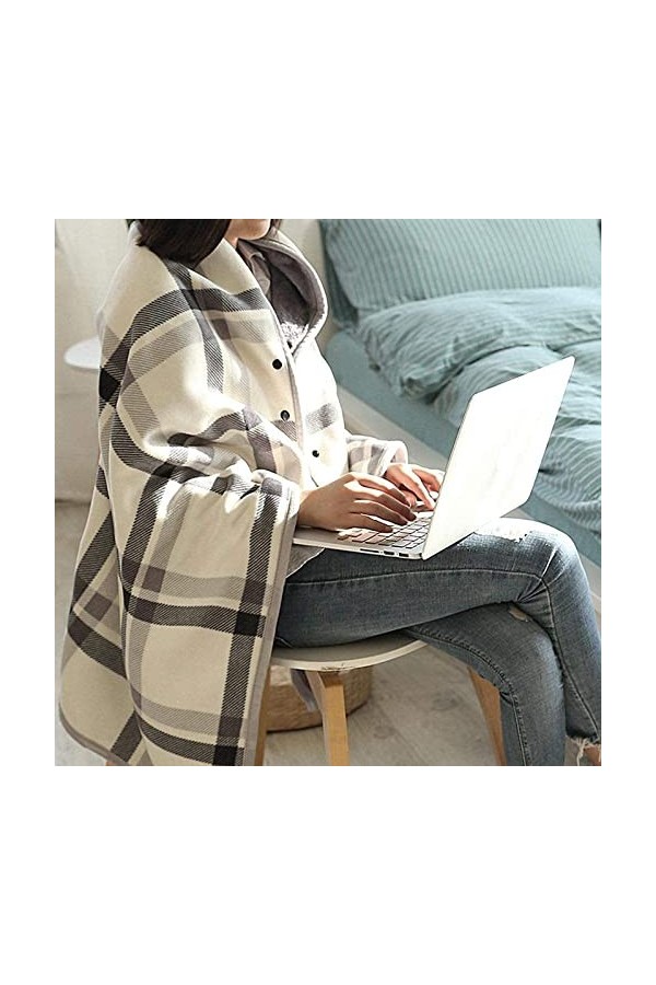 ROLTIN Couverture pour fauteuil roulant, châle à carreaux, écharpe multifonction, épaule chaude, maison, bureau, chambre à co