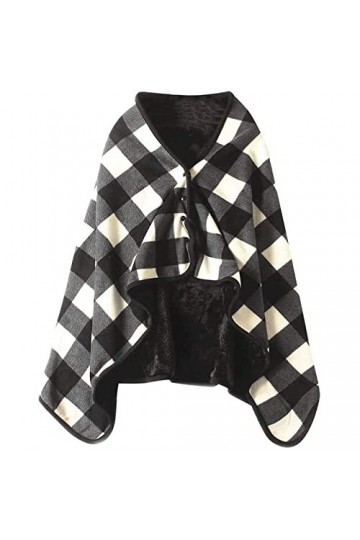 ROLTIN Couverture pour fauteuil roulant, châle à carreaux, écharpe multifonction, épaule chaude, maison, bureau, chambre à co