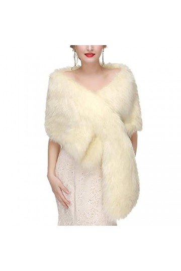 CELECH Châle en fausse fourrure, manteau dhiver en fausse fourrure pour femme, veste châle, étole de mariage, demoiselle dh