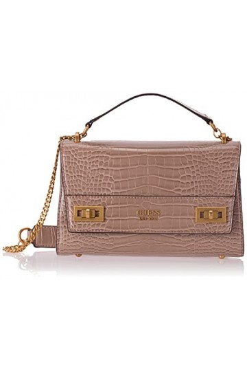 Guess Katey Croc Maimie Flap Shoulder Bag Light Rum