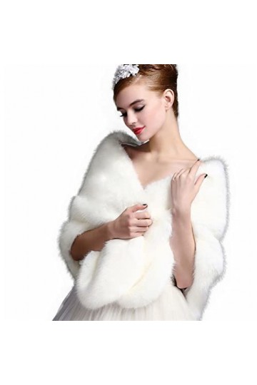 Châle en fausse fourrure, châle en fausse fourrure pour femme, capes de mariage chaudes dhiver, cape, veste, étoles de marié