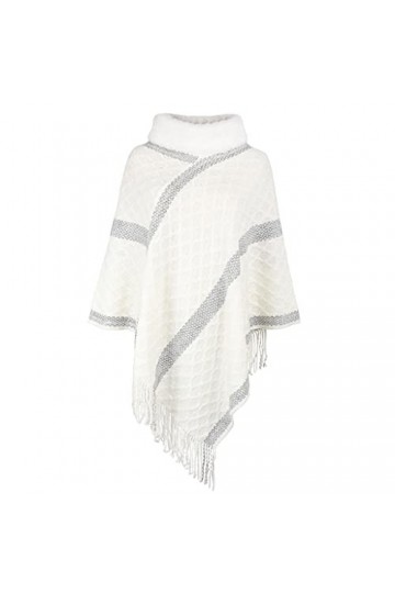 Pull châle à col en fourrure pour femme, ponchos dautomne couleur : A, taille A comme le montre limage 