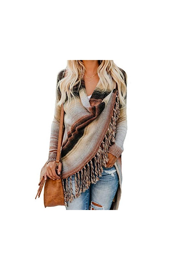 Relipop Poncho Ouvert à lavant pour Femme - - Taille M