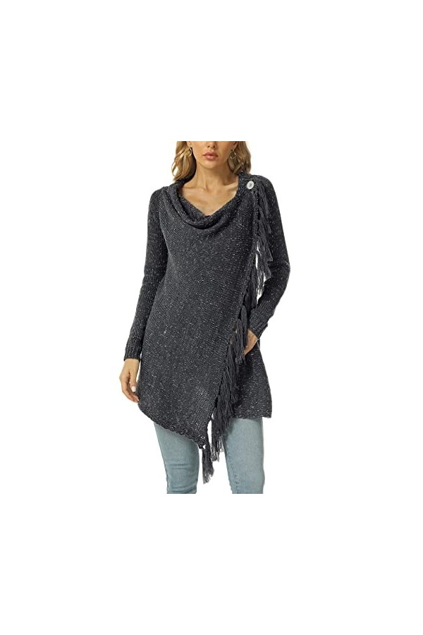 Relipop Poncho Ouvert à lavant pour Femme - - Taille M