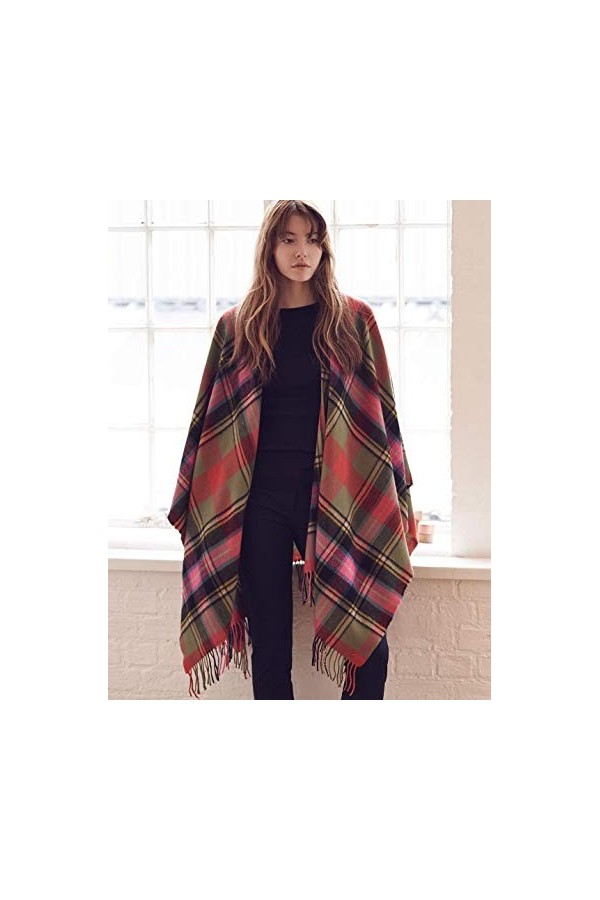 Femme Cape Châles Buchanan Blue Tartan Laine Dagneau Sur Commande