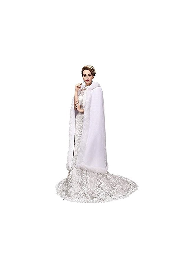 FOLOBE Cape pour Femme Winter Warm Party Cape Bolero Coat Long Long Faux Fur Shawl