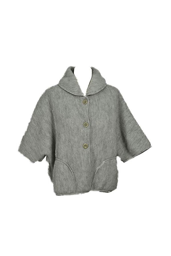 Val dArizes Laine des Pyrénées - Poncho veste laine des Pyrénées framboise