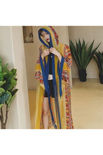 GFDFD Bohemian Seaside Resort Style ethnique Cape dété Cardigan mi-long for femme Manteau fin Color : A, Size : One size 