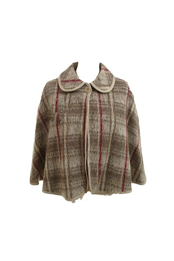 Val dArizes Laine des Pyrénées - Pelerine laine des Pyrénées écossais vison