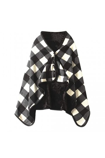 ROLTIN Couverture pour fauteuil roulant, châle à carreaux tartan, écharpe multifonction, épaule chaude, maison, bureau, chamb