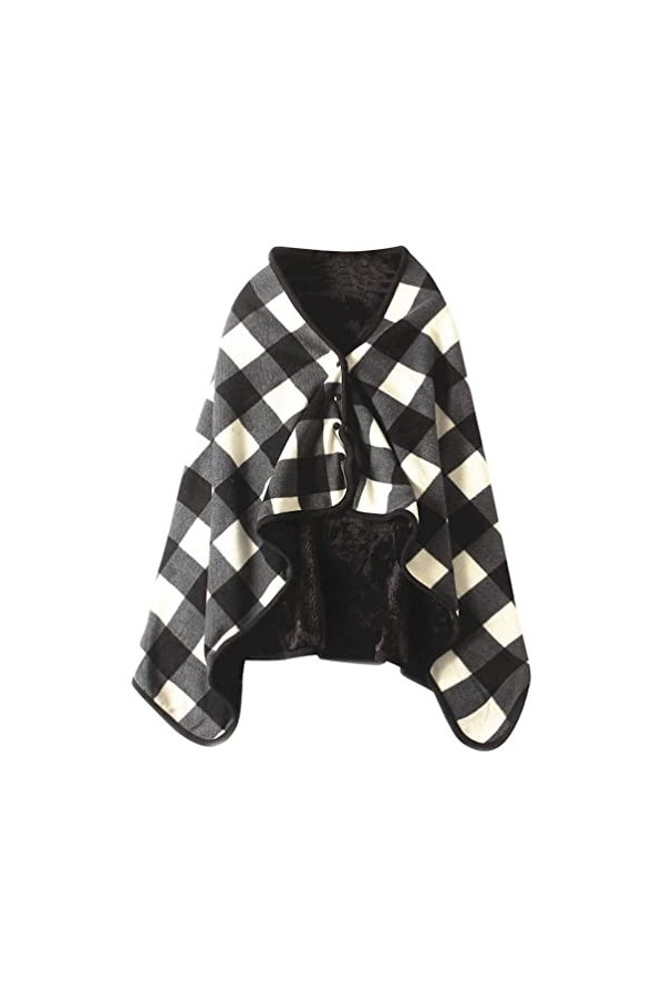 ROLTIN Couverture pour fauteuil roulant, châle à carreaux tartan, écharpe multifonction, épaule chaude, maison, bureau, chamb