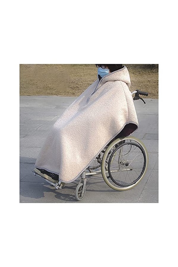 GagalU Couverture Chaude dhiver pour Fauteuil Roulant, Cape Coupe-Vent pour Fauteuil Roulant, Poncho avec Capuche, Couvertur