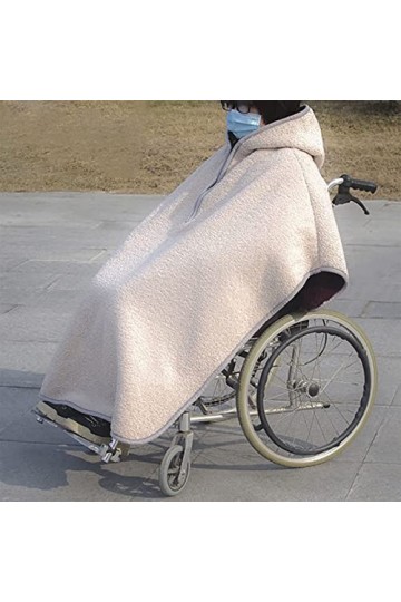 GagalU Couverture chauffante pour Fauteuil Roulant, Cape Coupe-Vent, Poncho avec Capuche, Couverture Thermique de Voyage doub