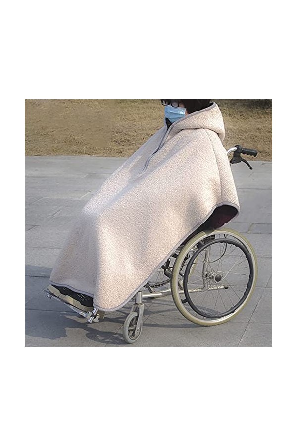 GagalU Couverture chauffante pour Fauteuil Roulant, Cape Coupe-Vent, Poncho avec Capuche, Couverture Thermique de Voyage doub