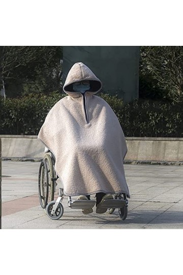 GagalU Couverture chauffante pour Fauteuil Roulant, Cape Coupe-Vent, Poncho avec Capuche, Couverture Thermique de Voyage doub
