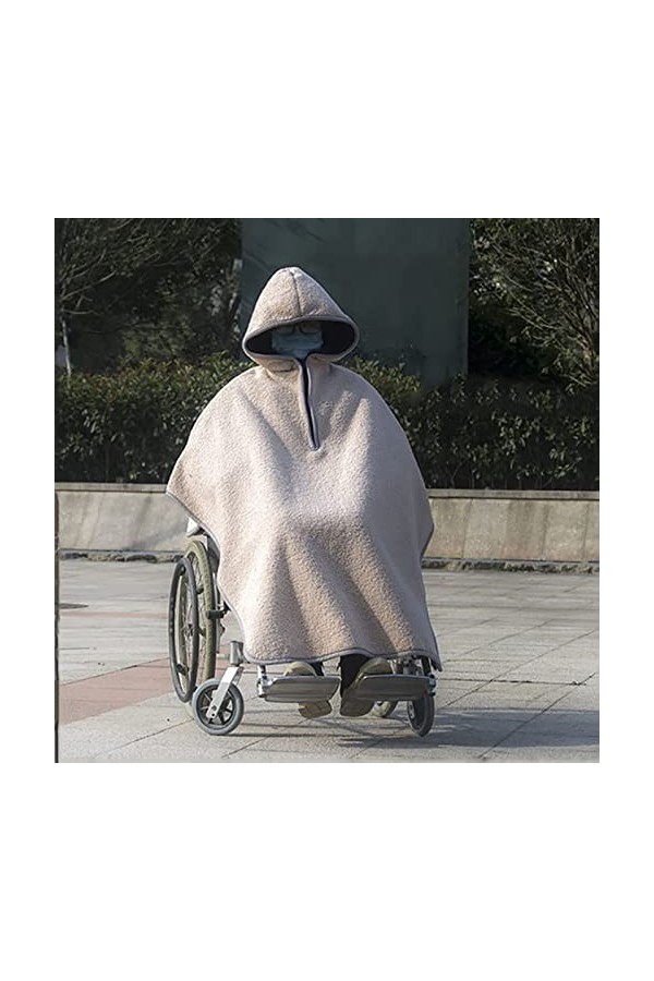 GagalU Couverture chauffante pour Fauteuil Roulant, Cape Coupe-Vent, Poncho avec Capuche, Couverture Thermique de Voyage doub