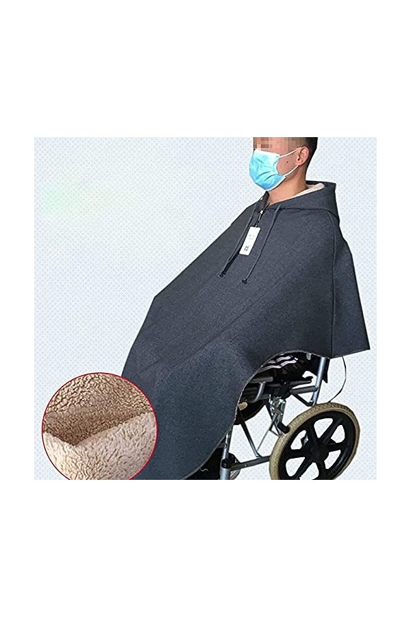GagalU Cape pour Fauteuil Roulant, Couverture Chaude et épaisse Coupe-Vent pour Fauteuil Roulant, Cape pour Fauteuil Roulant 