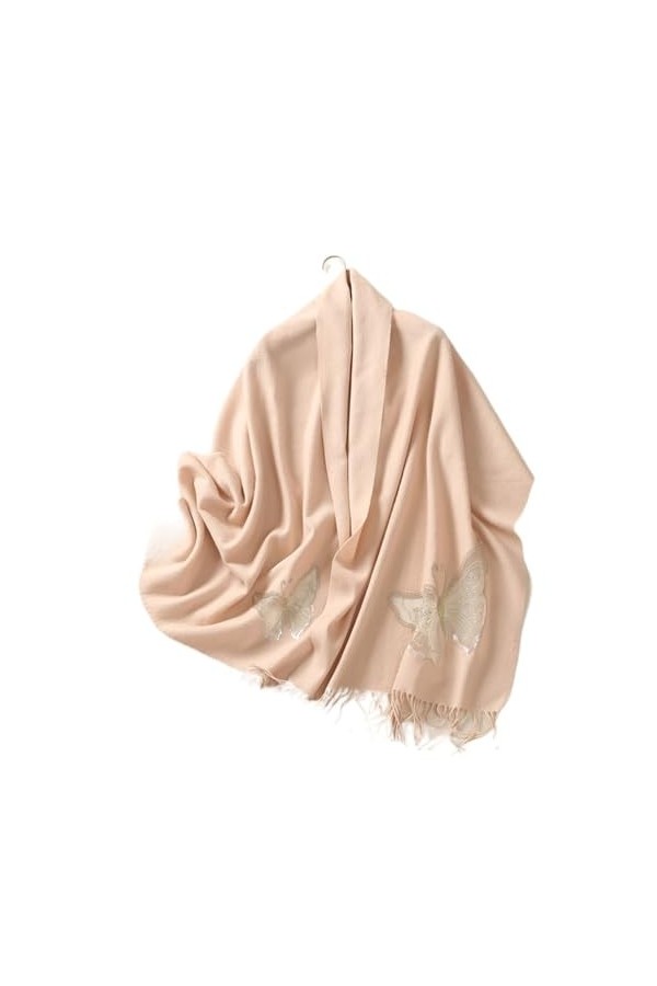 MaTeka Écharpe dautomne et dhiver for femme, châle en laine brodé, écharpe chaude à envoyer à des parents et amis