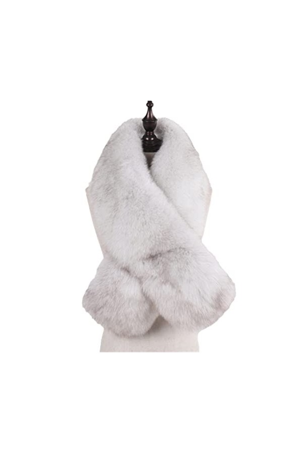 KMMBBTY Hiver Dame Fourrure Écharpe Châle Chaud Foulards De Fourrure Doux Femmes Froid Hiver Fourrure Wrap Doux Châle Épais N