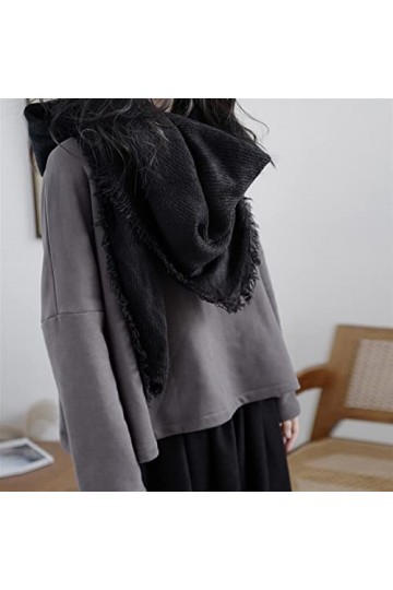 VEGALA Echarpes Femme Hiver Black Tassel Femmes Châle Châle Chauffe Toutes les couleurs Solid Couleur Foulard multifonction