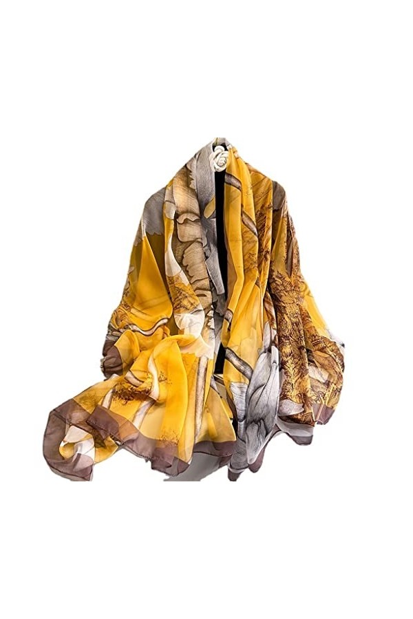 Foulard en Soie châle pour Femme Serviette de Plage Printemps et Automne écharpe Chaude multifonctionnelle pour mère Couleur