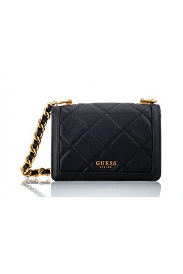 Guess ABEY Crossbody Flap, Sac Femme, Schwarz, Taille Unique