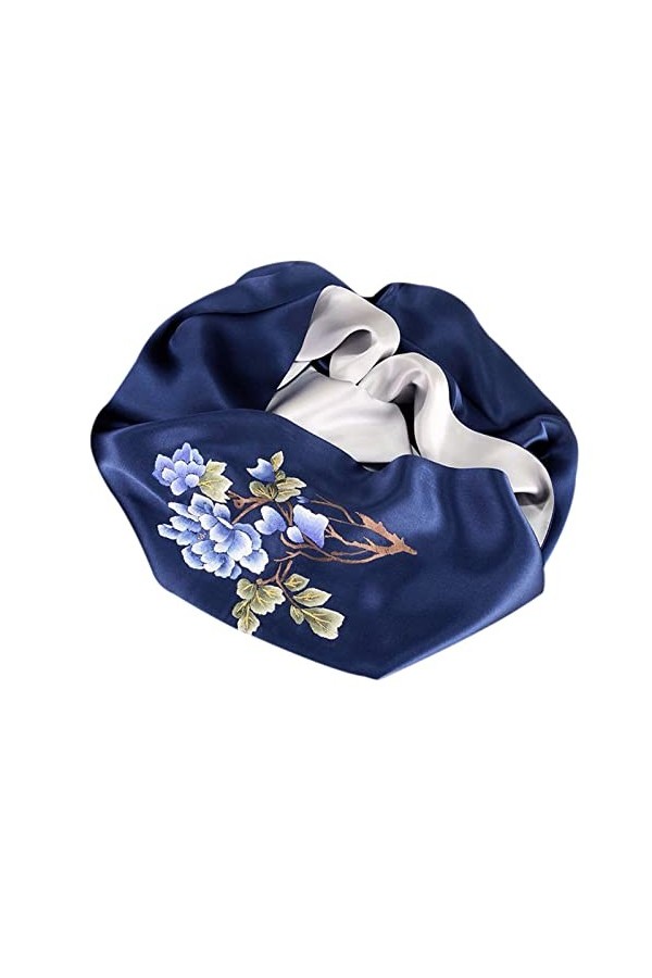 RILOOP Longue écharpe en soie, châle brodé pour femmes, écharpe de Protection solaire en soie de mûrier, chaude pour chaque s