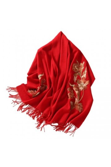 MaTeka Écharpe en laine femme envoyer mère anniversaire laine Cheongsam châle écharpe en soie Cape