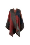 KAHXI Automne hiver mode Cardigans tricoté Poncho femmes Cape châle manteau femme couleur couture manteau décontracté Color 
