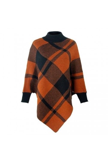 KAHXI Poncho Femme sur Manteau Manches Chauve-Souris tricoté châle Pulls Femme décontracté à Manches Longues Cape Color : B,