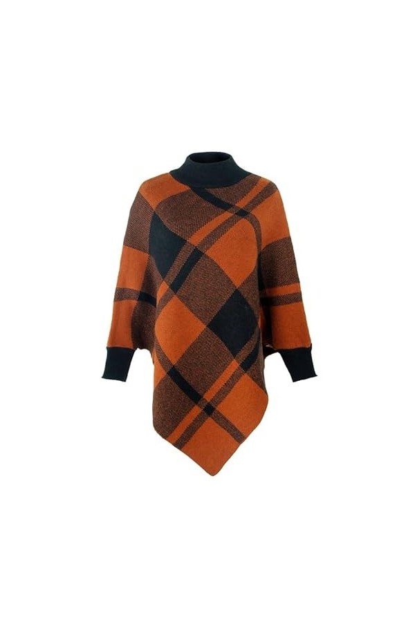 KAHXI Poncho Femme sur Manteau Manches Chauve-Souris tricoté châle Pulls Femme décontracté à Manches Longues Cape Color : B,