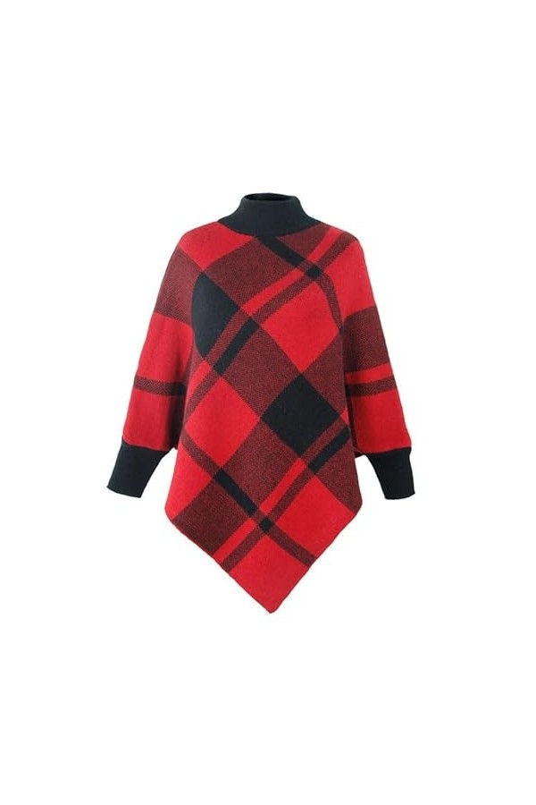 KAHXI Poncho Femme sur Manteau Manches Chauve-Souris tricoté châle Pulls Femme décontracté à Manches Longues Cape Color : B,