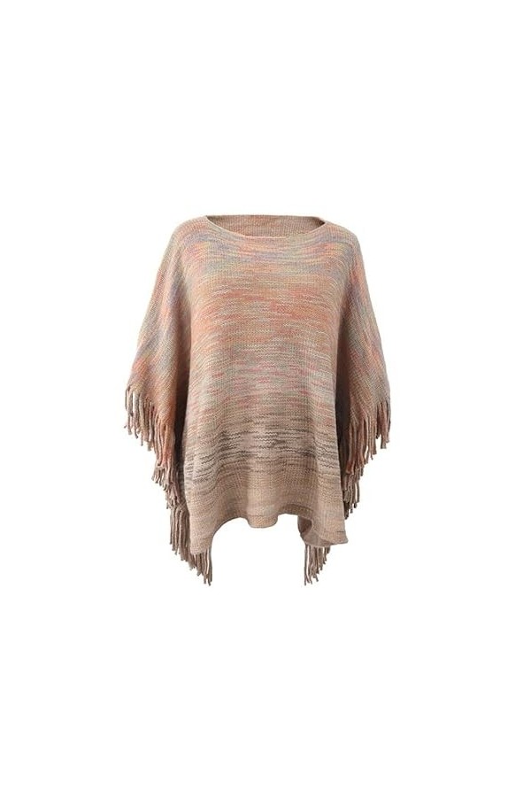 KAHXI Femmes tricoté Poncho Pull Femmes Cape châle enveloppes Pull Printemps Automne surdimensionné Capes Tricots Color : B,