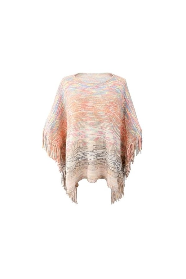 KAHXI Femmes tricoté Poncho Pull Femmes Cape châle enveloppes Pull Printemps Automne surdimensionné Capes Tricots Color : B,