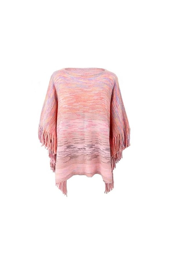 KAHXI Femmes tricoté Poncho Pull Femmes Cape châle enveloppes Pull Printemps Automne surdimensionné Capes Tricots Color : B,