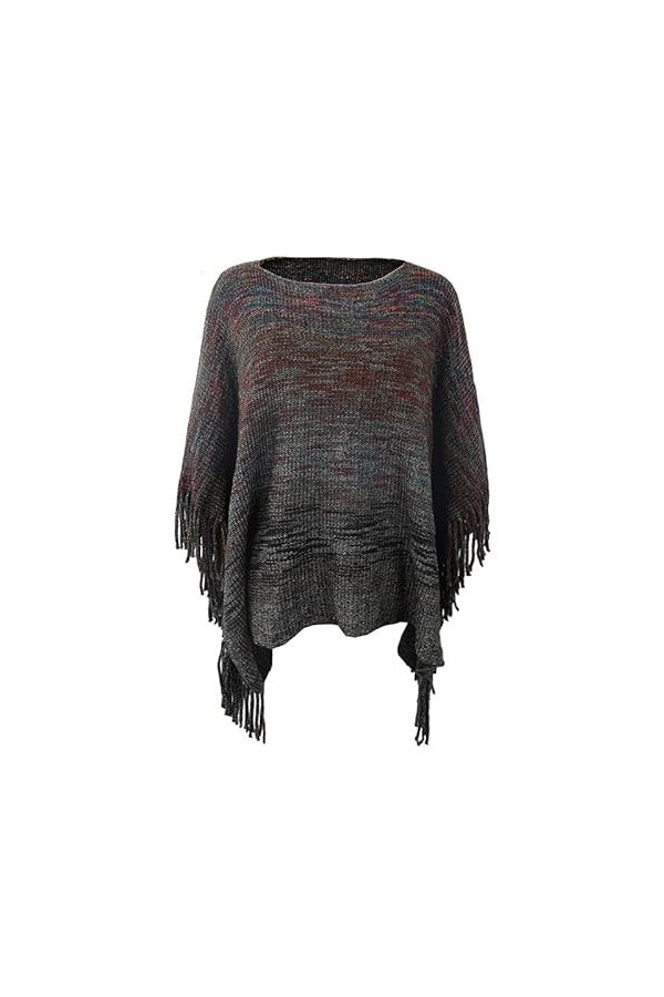 KAHXI Femmes tricoté Poncho Pull Femmes Cape châle enveloppes Pull Printemps Automne surdimensionné Capes Tricots Color : B,