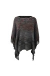 KAHXI Femmes tricoté Poncho Pull Femmes Cape châle enveloppes Pull Printemps Automne surdimensionné Capes Tricots Color : B,